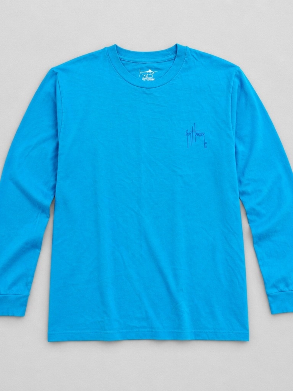 Guy Harvey Long Sleeve Tee in Bright Blue with Chest Logo